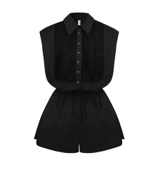 Bobkova Schwarzer Patchwork-Jumpsuit