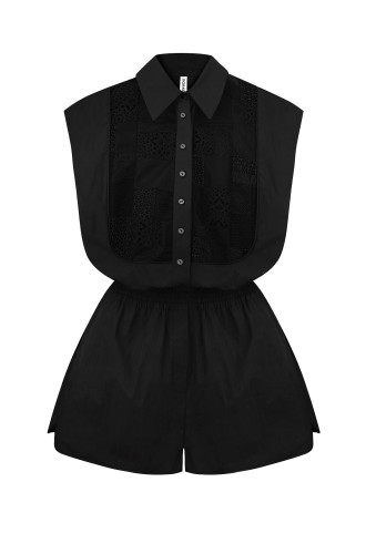 Bobkova Schwarzer Patchwork-Jumpsuit