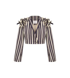 Bobkova Gestreifte Crop-Jacke