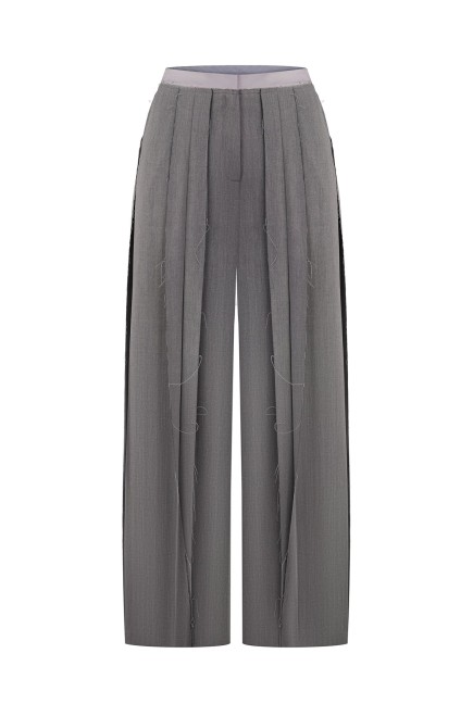 Bobkova Hose mit offenen Kanten (Hellgraue)