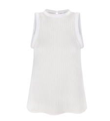 Weißes Stricktop aus Seide