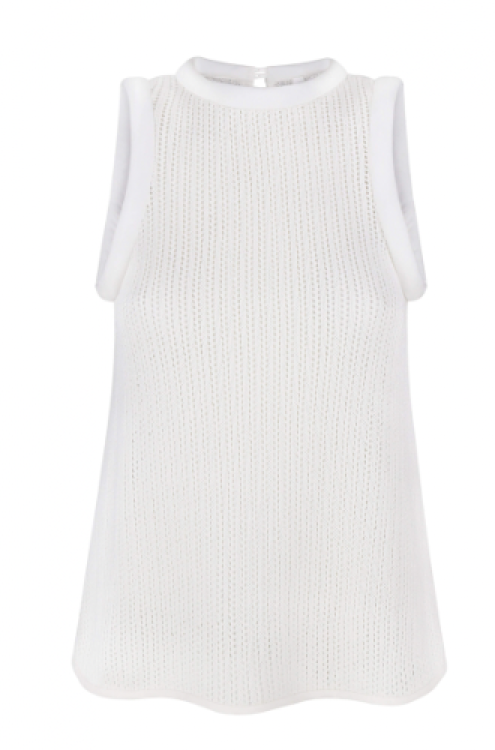 Weißes Stricktop aus Seide