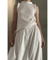 Weißes Stricktop aus Seide
