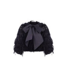 Bobkova Handgefertigtes schwarzes Strickbolero