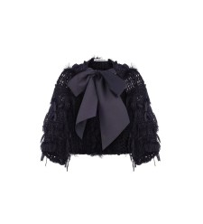 Bobkova Handgefertigtes schwarzes Strickbolero Bobkova Handgefertigtes schwarzes Strickbolero