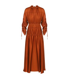 Bobkova Seidenkleid in Ocker