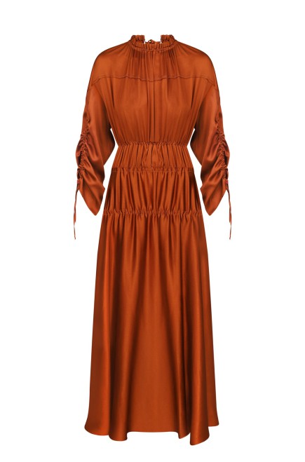Bobkova Seidenkleid in Ocker