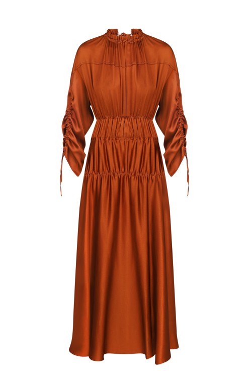 Bobkova Seidenkleid in Ocker
