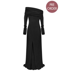 Bobkova Long Silk Dress with Bare Shoulders