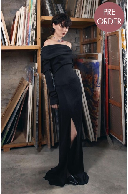 Langes Seidenkleid Bobkova mit Freien Schultern Langes Seidenkleid Bobkova mit Freien Schultern