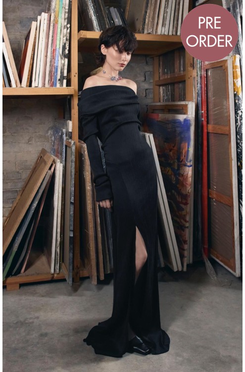 Langes Seidenkleid Bobkova mit Freien Schultern Langes Seidenkleid Bobkova mit Freien Schultern