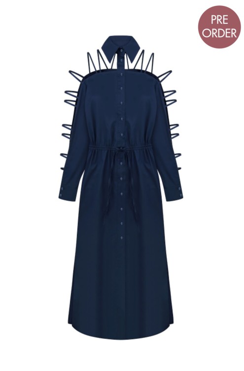 Bobkova Hemdblusenkleid mit Trägerärmeln