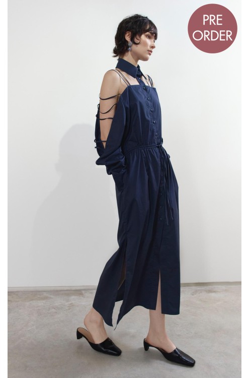 Bobkova Hemdblusenkleid mit Trägerärmeln