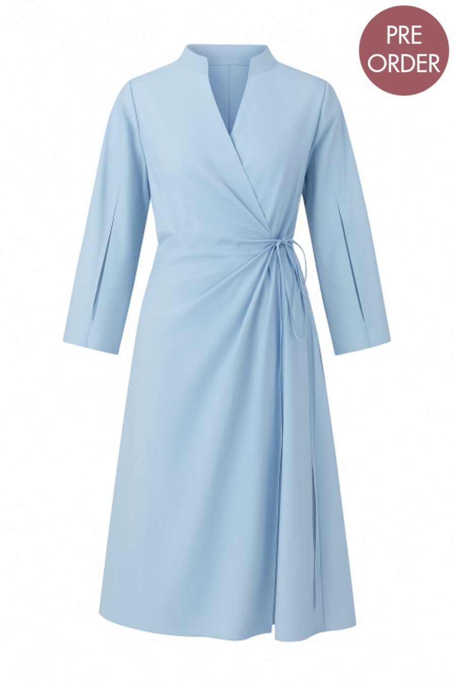 Bobkova Asymmetric Wrap Shirt Dress (Light blue)