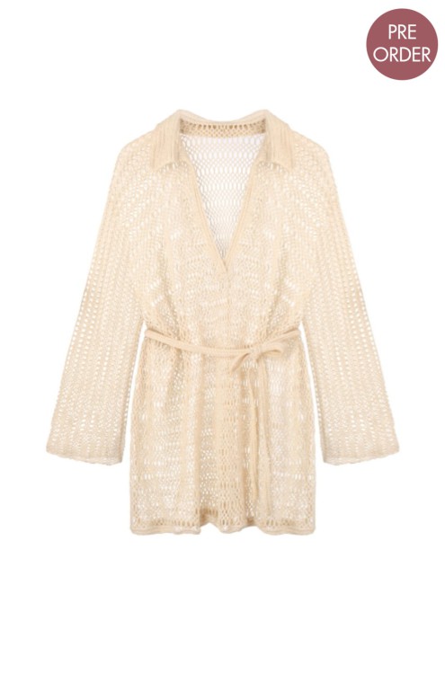 Bobkova Mesh-Minikleid mit Gürtel