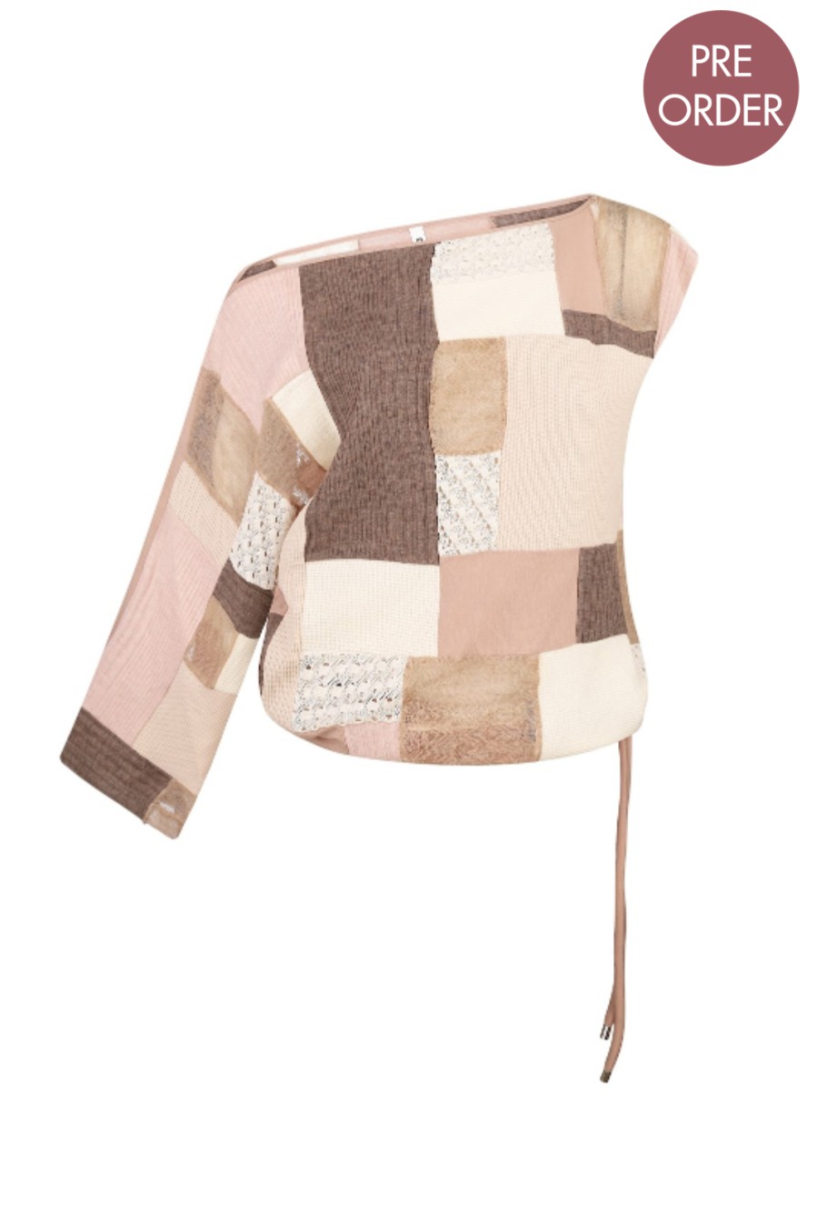Bobkova Patchwork Upcycling Strickpullover mit Einem Ärmel