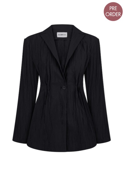 Bobkova Crush Cotton Cinched Waist Jacket