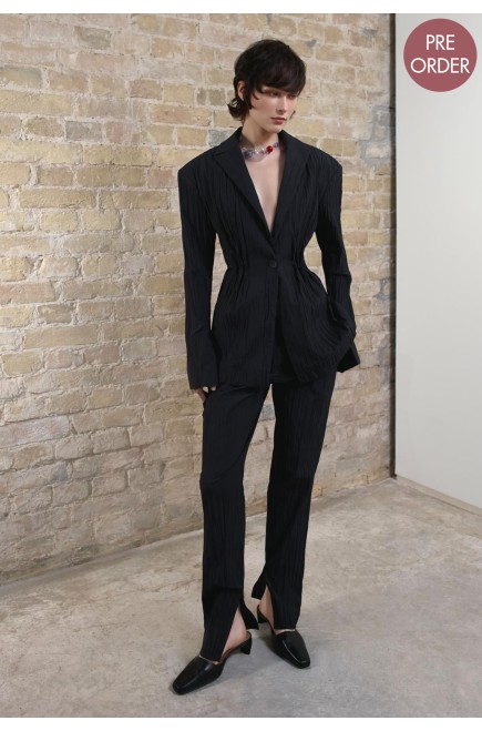 Bobkova Crush Cotton Cinched Waist Jacket