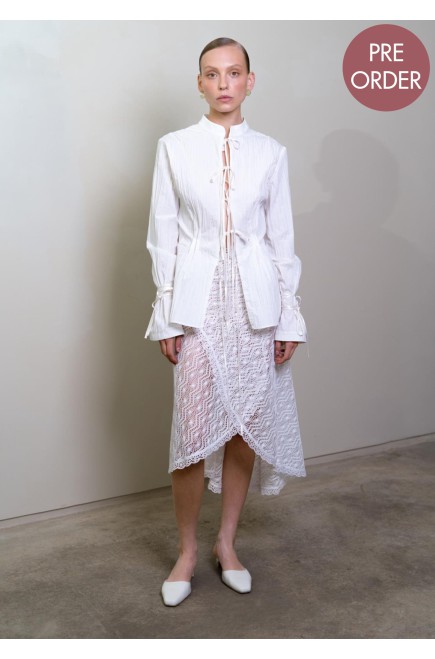 Bobkova Bluse Crush Baumwolle (weiß)