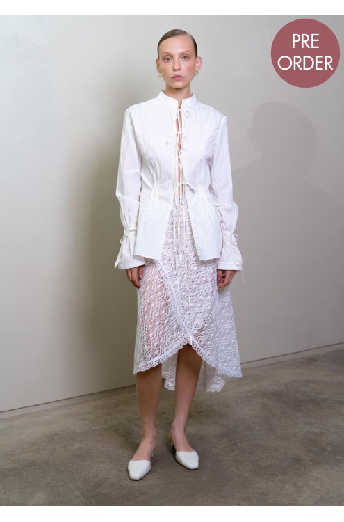 Bobkova Bluse Crush Baumwolle (weiß)