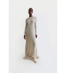 Bobkova Leinen-Maxikleid mit Spitze