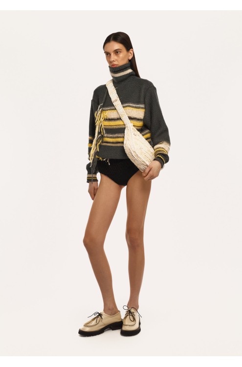 Bobkova Gestreifter Handgestrickter Pullover