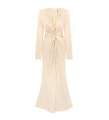 Bobkova Nude Maxikleid mit Knoten