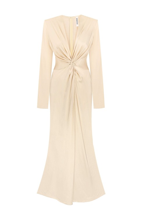 Bobkova Nude Maxikleid mit Knoten