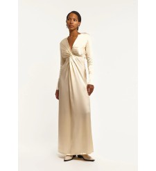 Bobkova Nude Maxikleid mit Knoten