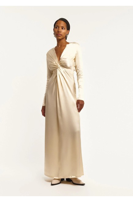 Bobkova Twisted Knot Nude Maxi Dress