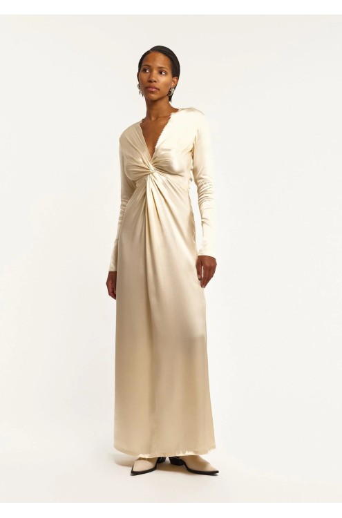Bobkova Nude Maxikleid mit Knoten