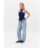 Dar Ann TIE Top in Dunkelblau
