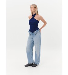 Dar Ann TIE Top in Dunkelblau