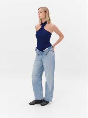 Dar Ann TIE Top in Dunkelblau