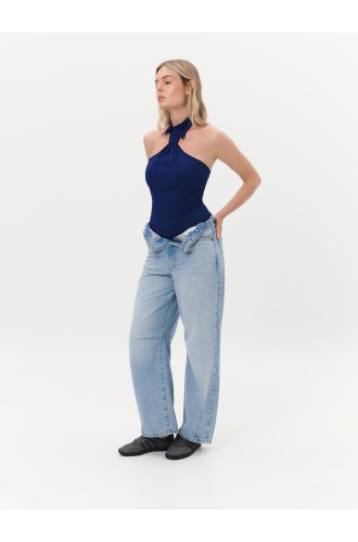 Dar Ann TIE Top in Dunkelblau