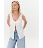 Dar Ann PAPER-CRISP Top in Weiß