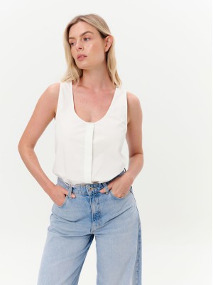 Dar Ann PAPER-CRISP Top in Weiß