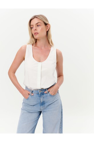 Dar Ann PAPER-CRISP Top in Weiß