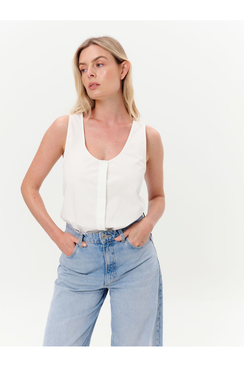 Dar Ann PAPER-CRISP Top in Weiß