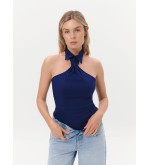 Dar Ann TIE Top in Dunkelblau