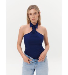 Dar Ann TIE Top in Dunkelblau