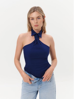 Dar Ann TIE Top in Dunkelblau