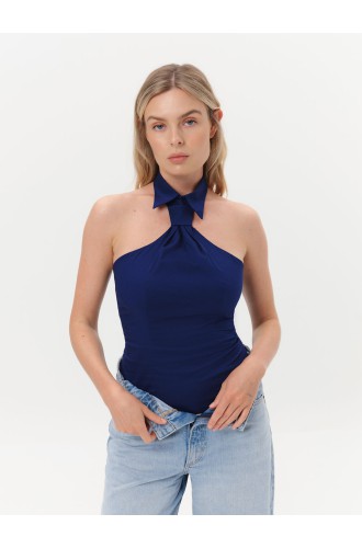 Dar Ann TIE Top in Dunkelblau
