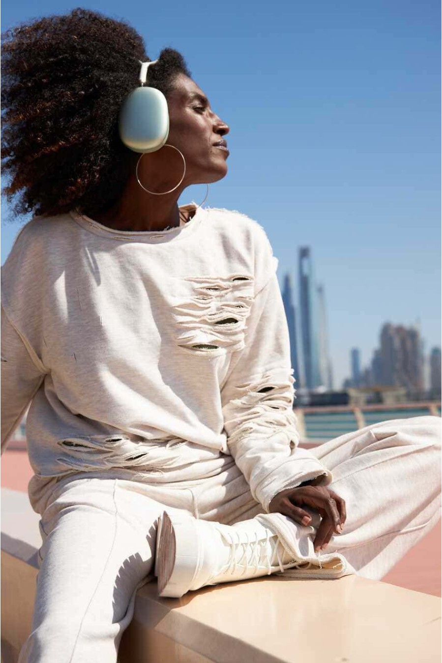 Jogginghose Palazzo von Egorini (Beige)
