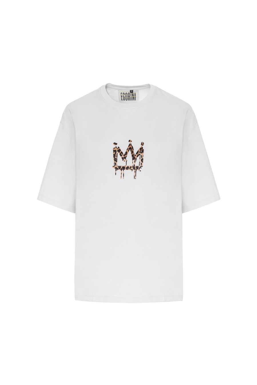 T-Shirt mit Kronenprint (Ivory - Elfenbein)