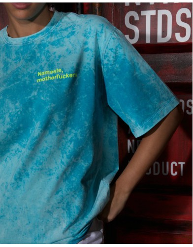 EGORINI T-Shirt Namaste mit Färbeeffekt (Blau)