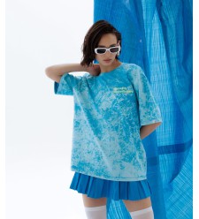 EGORINI T-Shirt Namaste mit Färbeeffekt (Blau)