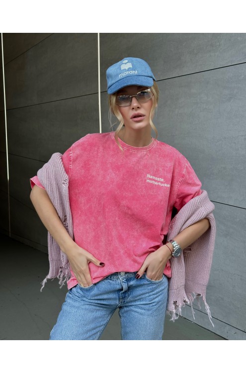 EGORINI T-Shirt Namaste mit Färbeeffekt (Rosa)