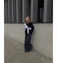 Jeans Palazzo (Dunkelgrau)