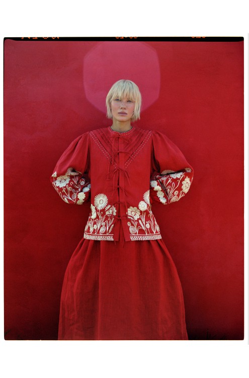 Bluse Panna von EMBROIDEREDGEM (Rot)